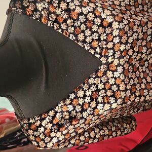 Madewell Black and Orange Floral Blouse